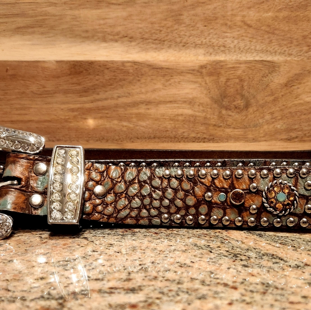 Nocona Women's Sage Python belt